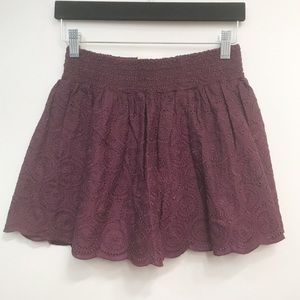Aeropostale‎ Mini Skirt Womens Size Small Purple Embroidered Boho Western NWT